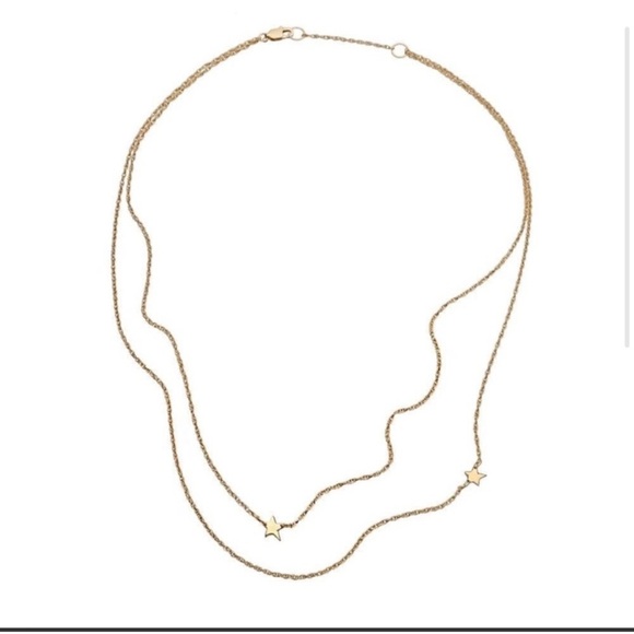 Jennifer Zeuner | Gold Tone Star Detail Double Row Necklace New With Tags - Picture 2 of 9